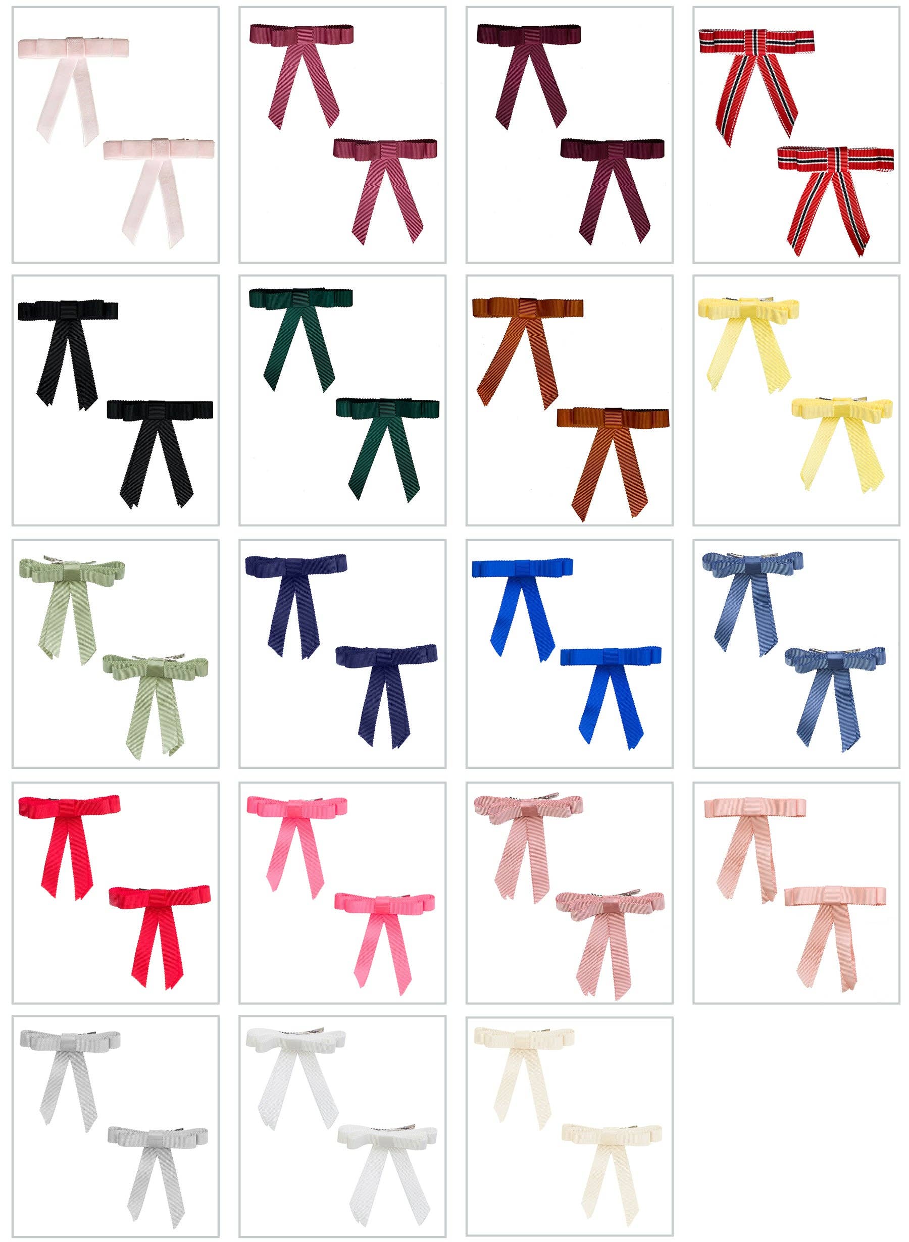 Project 6 NY Kids – Engroshandel Hårsløjfe - Børn – Grosgrain Sløjfe Klip Sæt (2) - Sort1