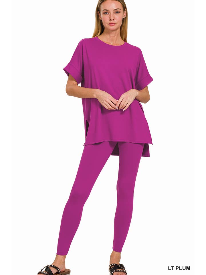 42POPS – Großhandel Loungewear-Set – Damen – Mikrofaser-Oberteil & Leggings 2-teiliges Set42