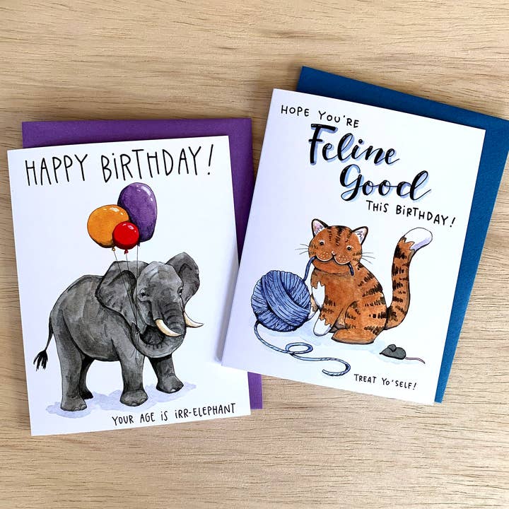 Paper Wilderness - Wholesale Birthday Card - Age Is Irrelevant Elephant Birthday Card2