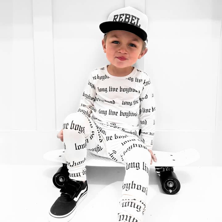 Rebel Bro - Wholesale Lounge Set - Kids - Bamboo Two Piece Set in Long Live Boybood