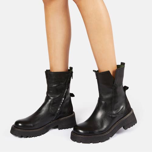 Women´S Leather Biker Boots - Nadir D540 Anilex Marvin Black for wholesale by Felmini
