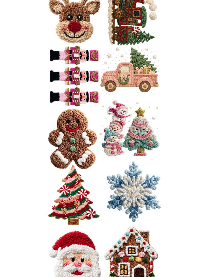 Feuille de gang de t-shirts préfabriqués de Noël en faux fil 22 x 60 pour la vente par Wholesale Accessory Market