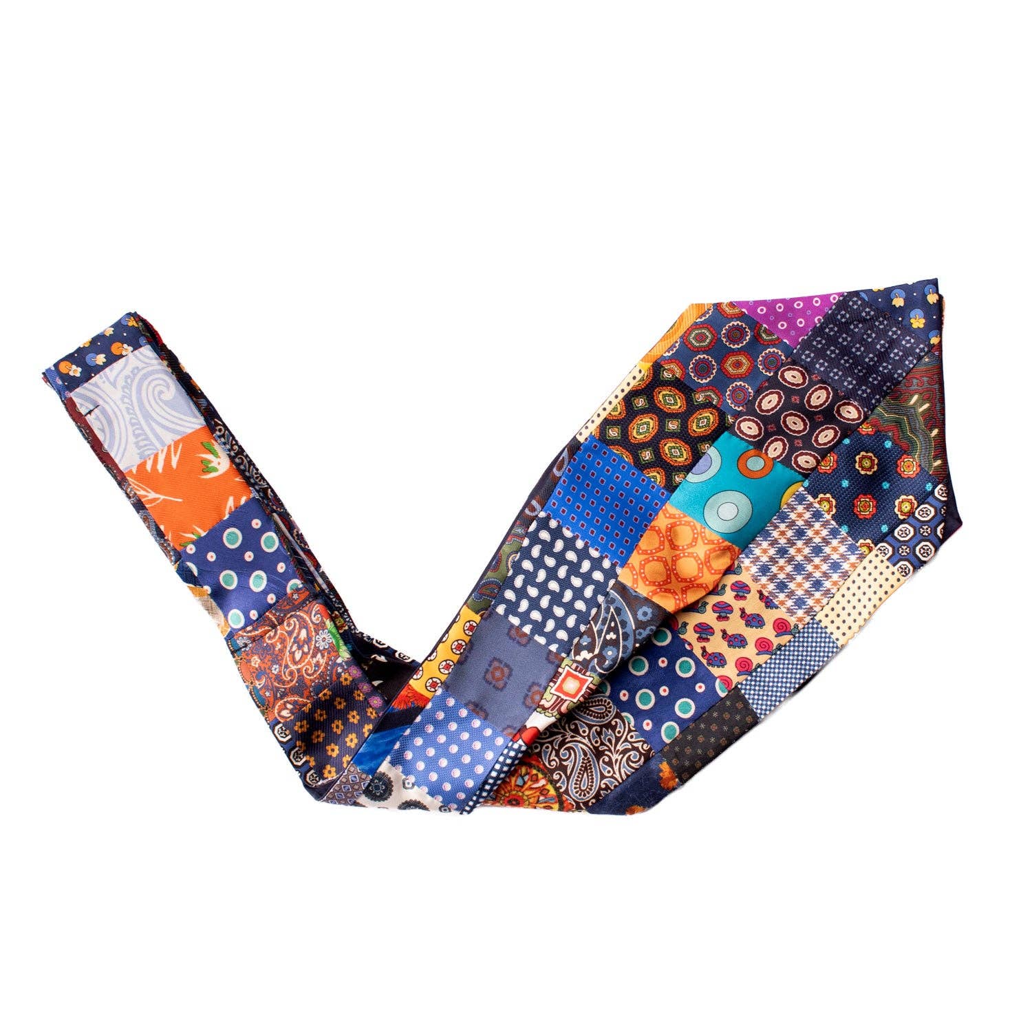 Graffeo Cravatte – wholesale Necktie – Men’s – Ascot Vintage Silk Print Patchwork Multicolor Pattern AP482