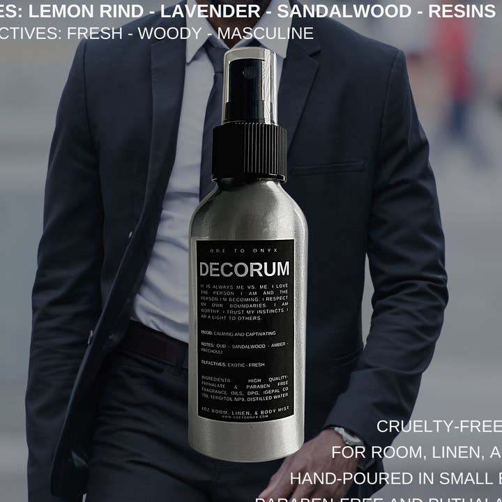 "DECORUM" FRAGRANCE MIST (ROOM, LINEN, AND BODY) for wholesale by ODE TO SELF