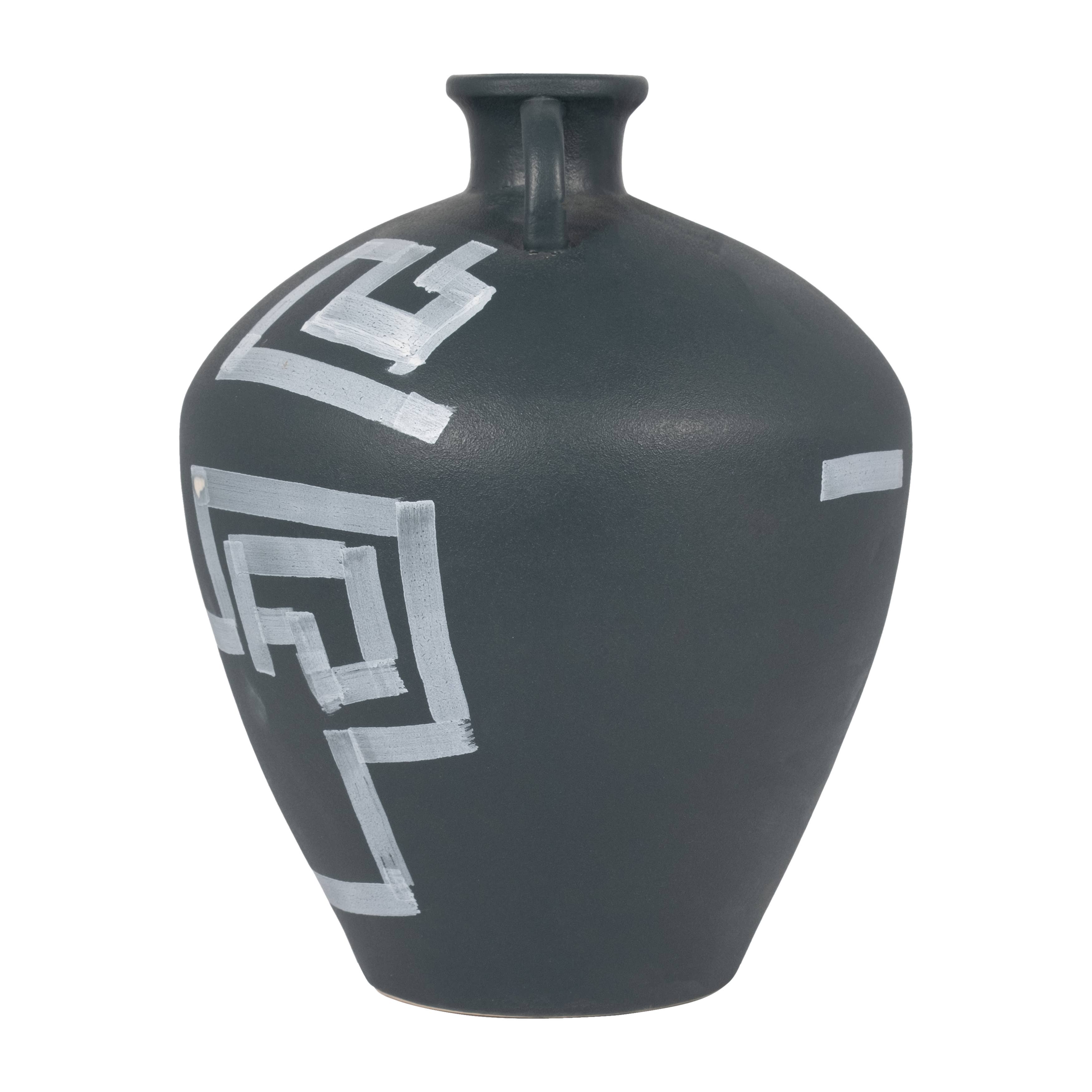 Sagebrook Home - Wholesale Vase - Decorative Vase - Gray Ceramic Painted Aztec Jug, 12 in.6