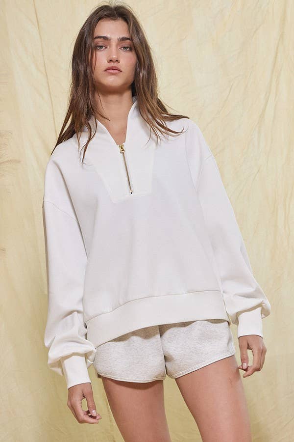 BUCKETLIST INC - Wholesale Sweatshirt - Women's - IT2154 Half Zip-up Scuba Sweatshirts44