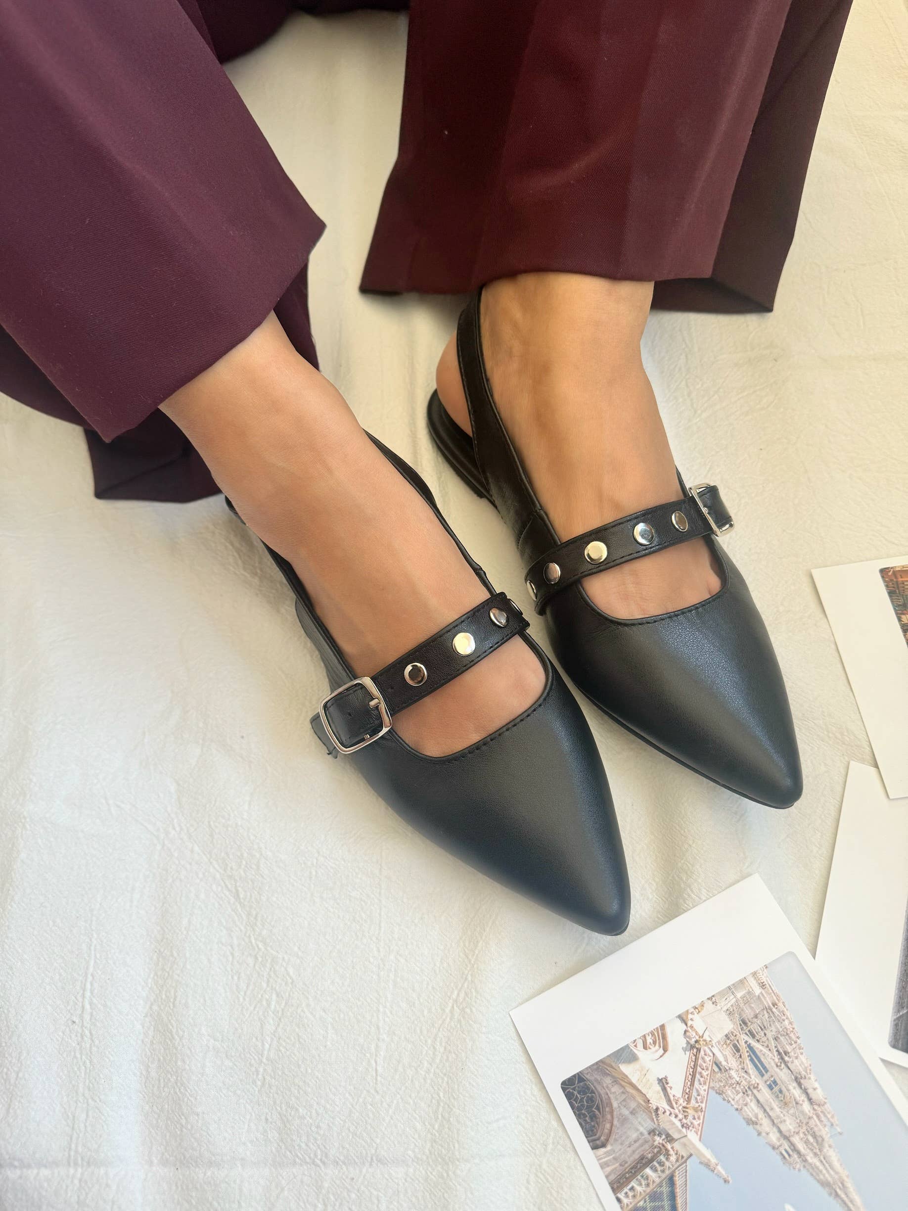 Christina Christi - Wholesale Muiltjes - Dames - Muiltjes voor dames, Zwarte leren muiltjes, Muiltjes met studs, Muiltjes voor dames0