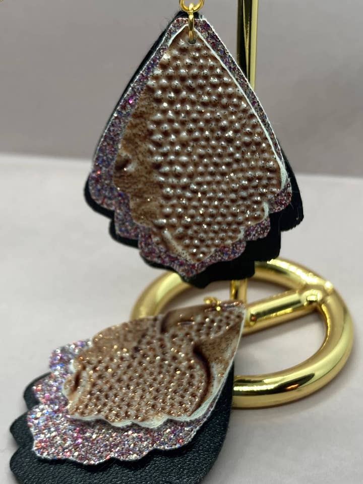 Handmade Faux Leather Three TIered Stacked Scallop for wholesale by Mr. Mediocrates