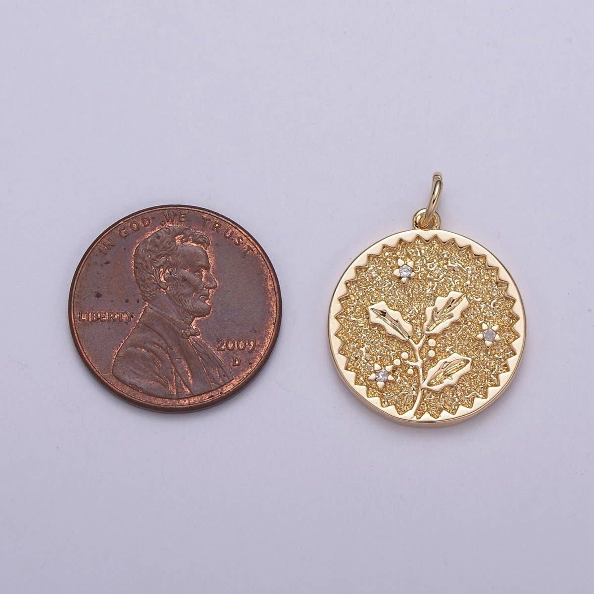 Aim Eternal - Wholesale Individual Charm/Pendant - Dainty Floral Collection Sun Flower, Rose, Holly Flower, Cherry Blossom, Lotus Charm 18K Gold Filled Medallion N-189 N-190 N-191 N-192 N-2013