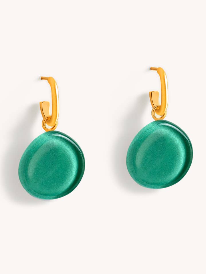 Flora Ohrring Acqua Green — 18 Karat vergoldet für den Großhandel von Garda