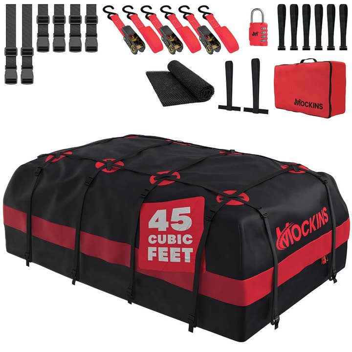 45 Cu Ft. Red Waterproof Roof Cargo Bag (75"x 48"x 22") for wholesale by mockins