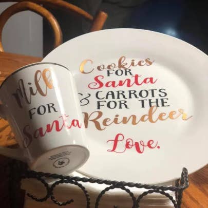 Ashleyvinylcreations - Wholesale Coffee Mug - Cookies for Santa plate and mug Set