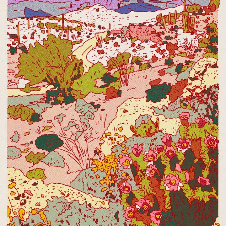 Caroline Clark - Wholesale Art print - Mountain Cactus Print