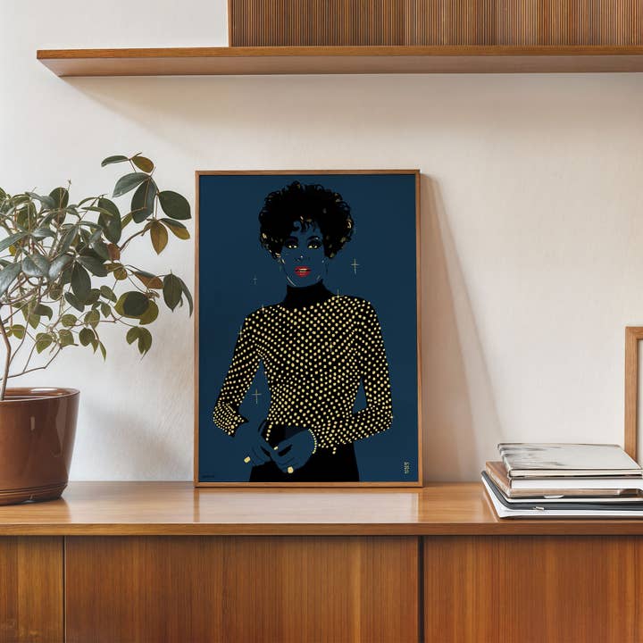 On The Wall Art Ltd – wholesale Art print – Whitney Houston Art Print Poster by Becky Mann 30x40cm
