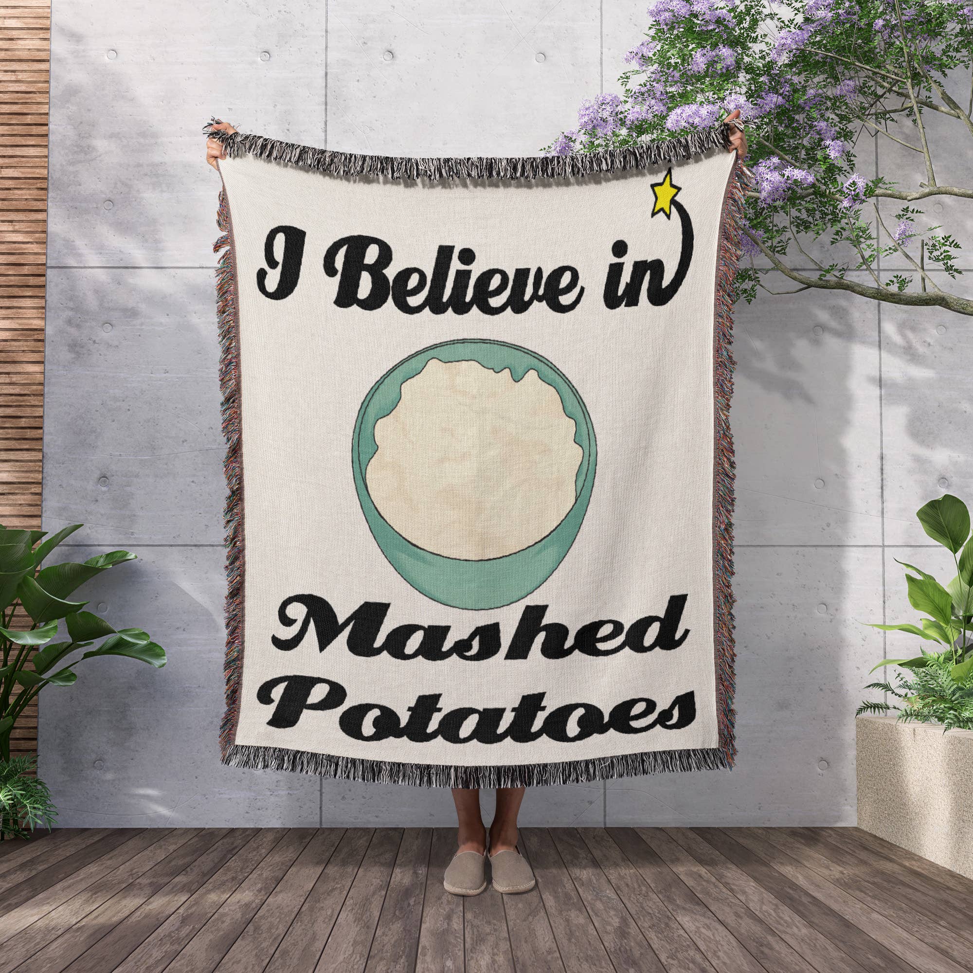 3dRose - Wholesale Throw Blanket - 3dRose, I Believe In Mashed Potatoes, Blanket2