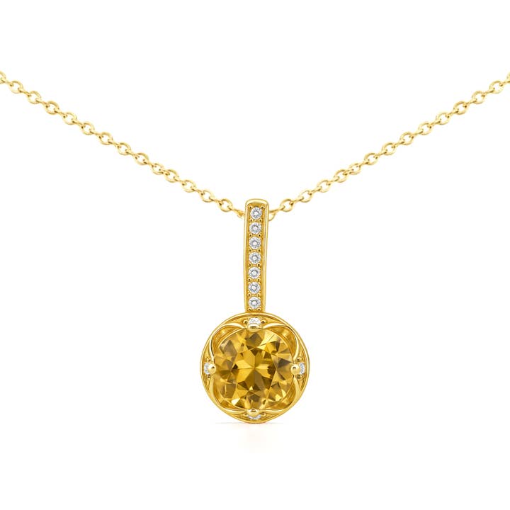 Natuurlijke Gele Citrien Zilveren Hanger voor wholesale door FCJ Jewelry LLC