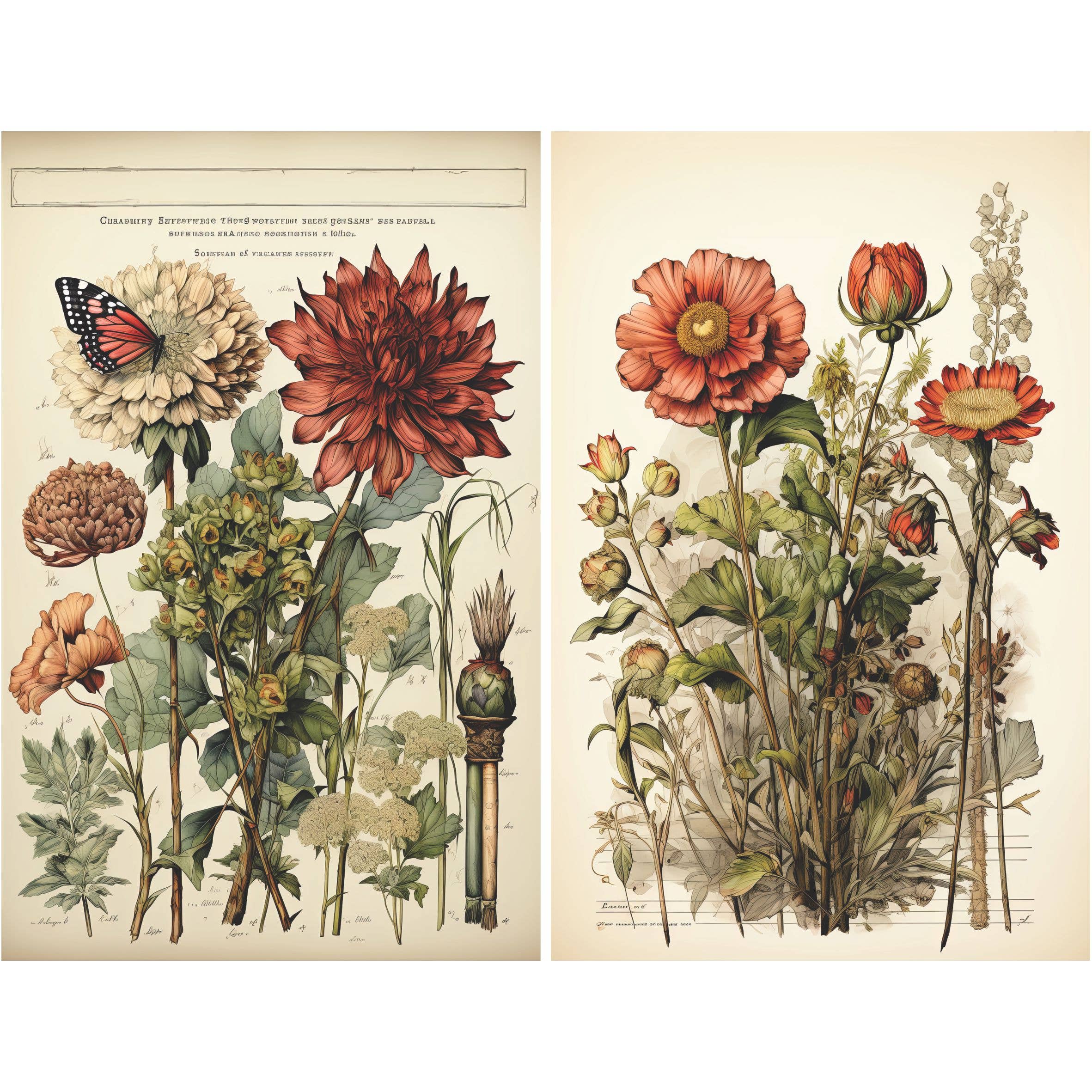 Craft Kreatively - Vente Matériels de bricolage - Papier de riz découpé botanique A4 - 6 feuilles – Loisirs Créatifs7