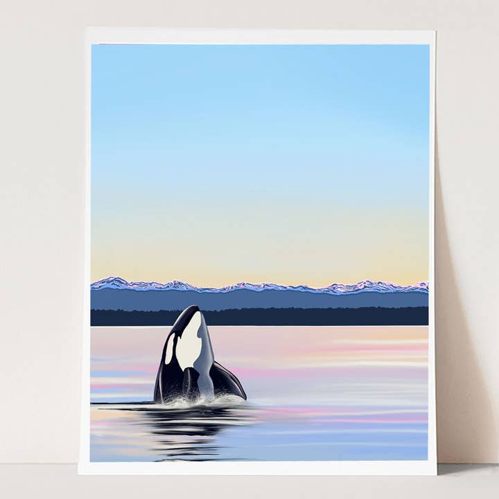 Despertar de Invierno – Orca Espía | Impresión Artística para venta al por mayor de Linda Sholberg Art