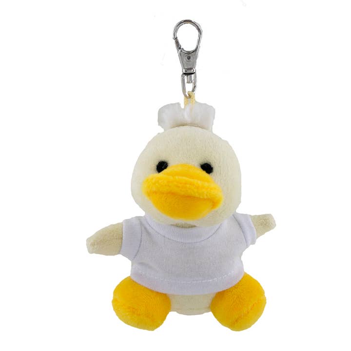 Plushland - Wholesale Keychain – Unisex - 4" Keychain - Duck with customized shirt1