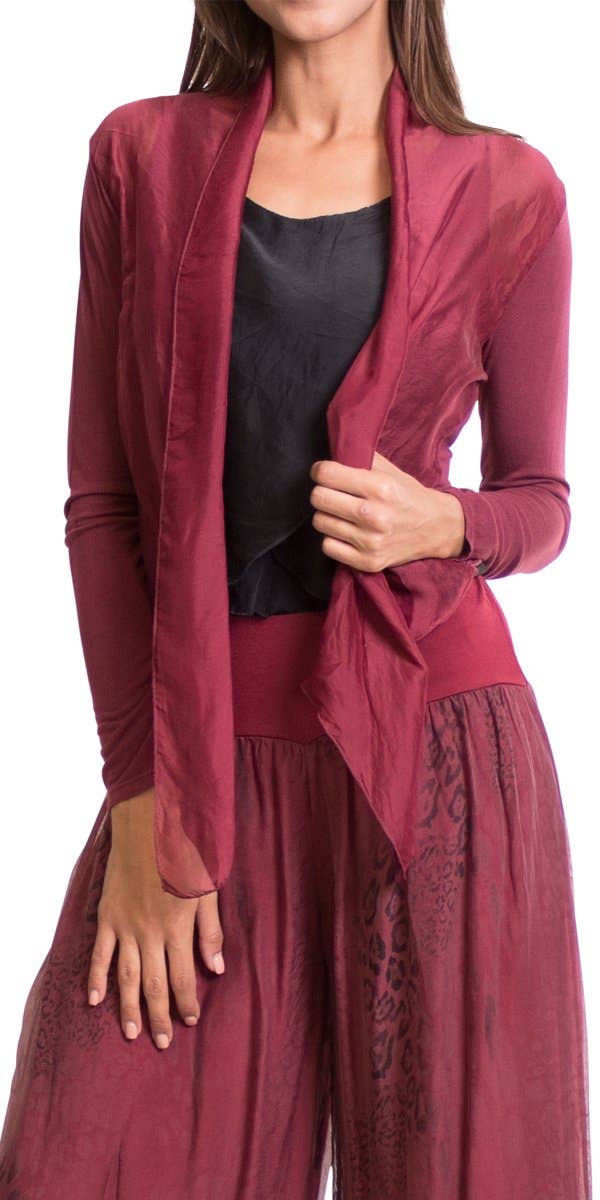 Gigi Moda - Wholesale Cardigan - Women's - Silk Front Cardigan0