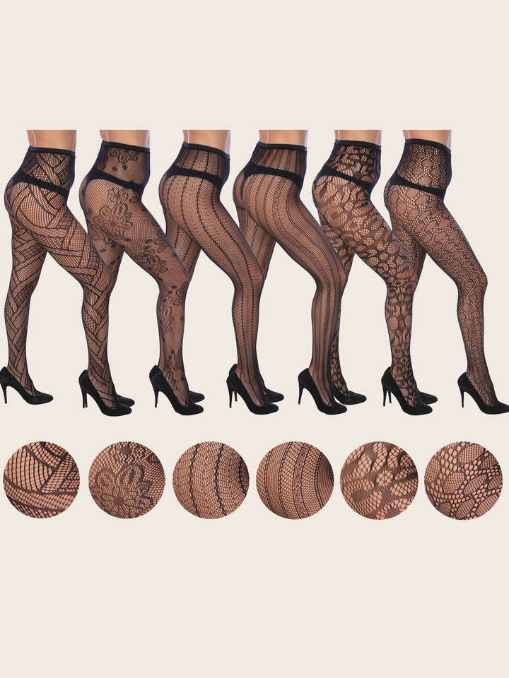 Isadora, Tipi toe, & James Fiallo - Wholesale Tights - Women's - Women Isadora Black Patterned Fishnet Sexy Fashion Tights17