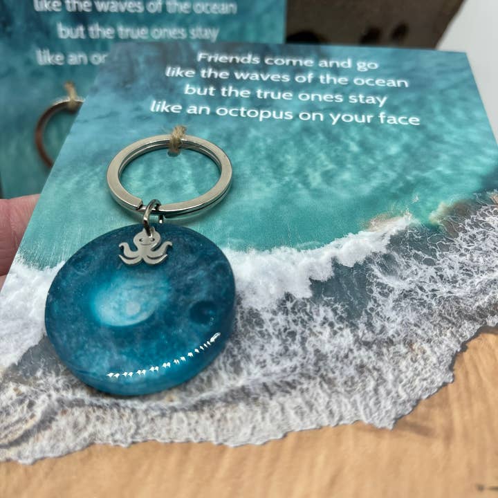 Dreams in Driftwood – wholesale Keychain – Unisex – Quirky friend keyring - Octopus quote2