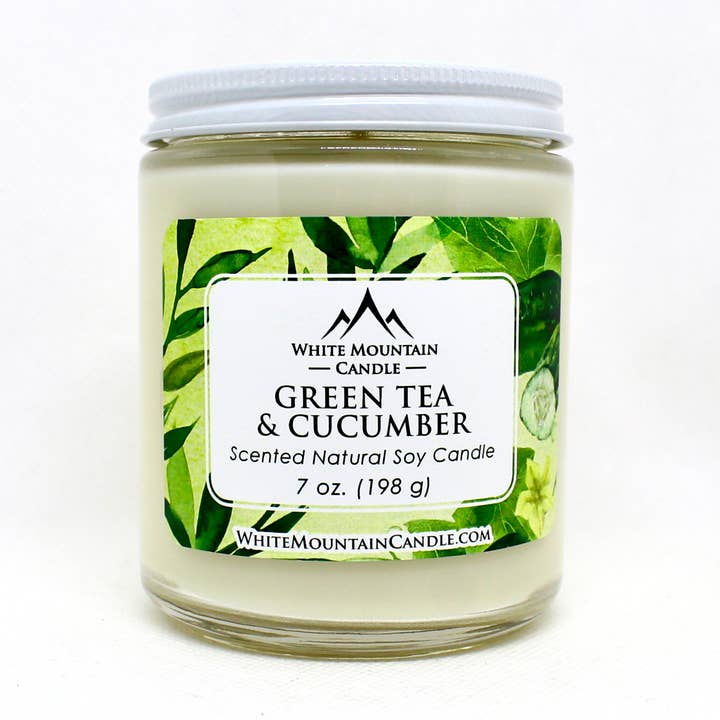 Handgefertigte Sojakerzen mit grünem Tee und Gurke für den Großhandel von White Mountain Candle