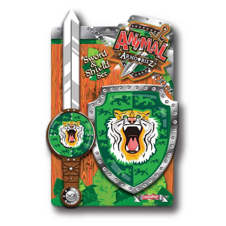 Animal Armouriez Foam Sword & Shield Playset - Tiger for wholesale by Deluxebase