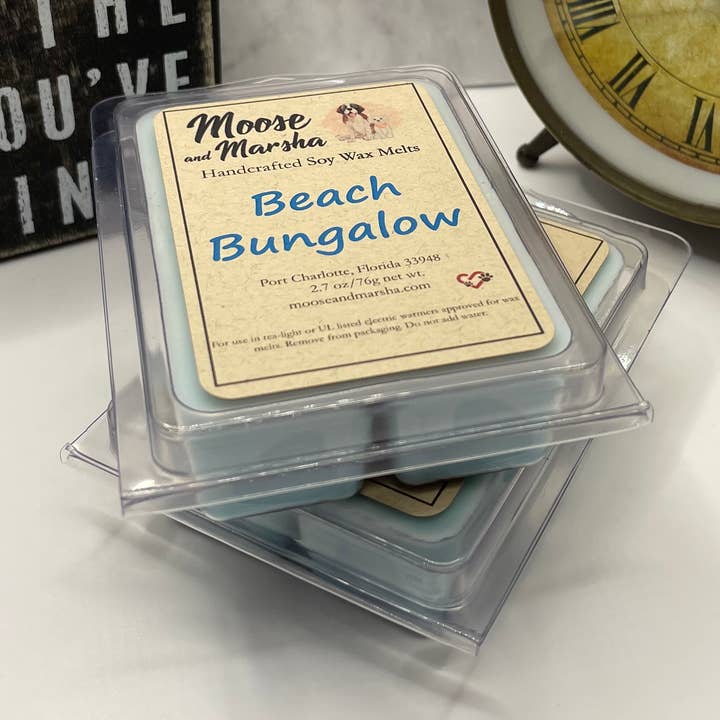 Beach Bungalow Wax Melts for wholesale by Moose and Marsha Handcrafted