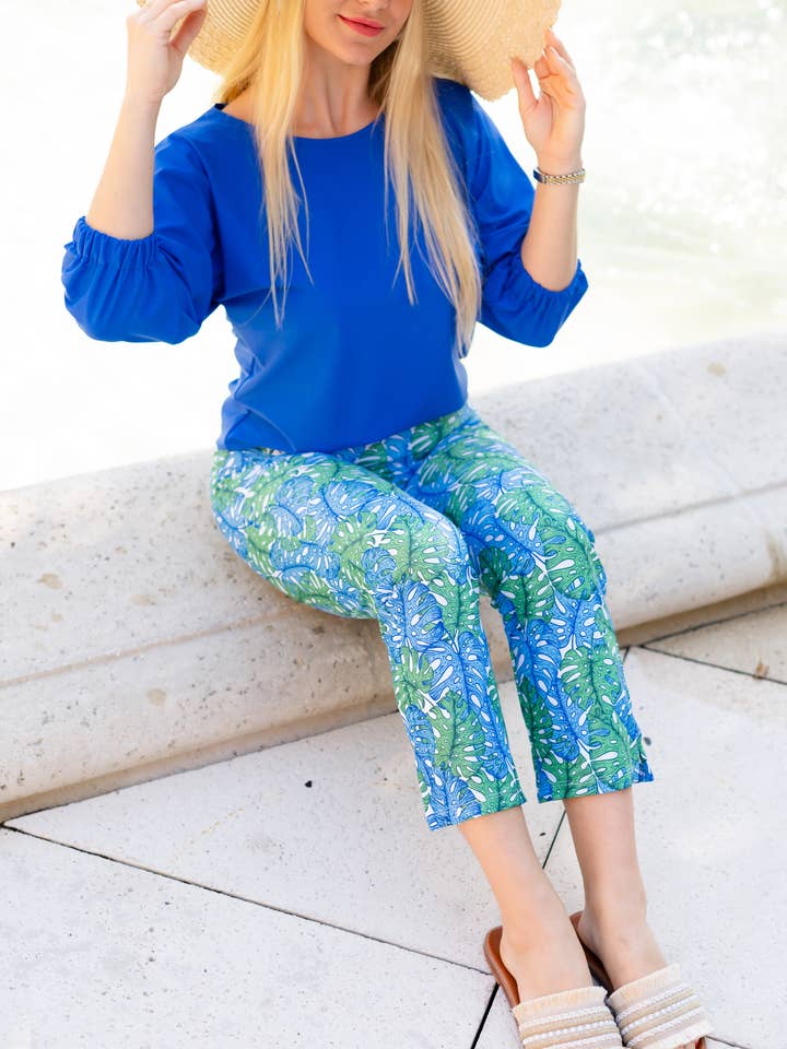 Margie Crop-Hose Sommer/Frühling Jungle Road Print für den Großhandel von Patti Biggs