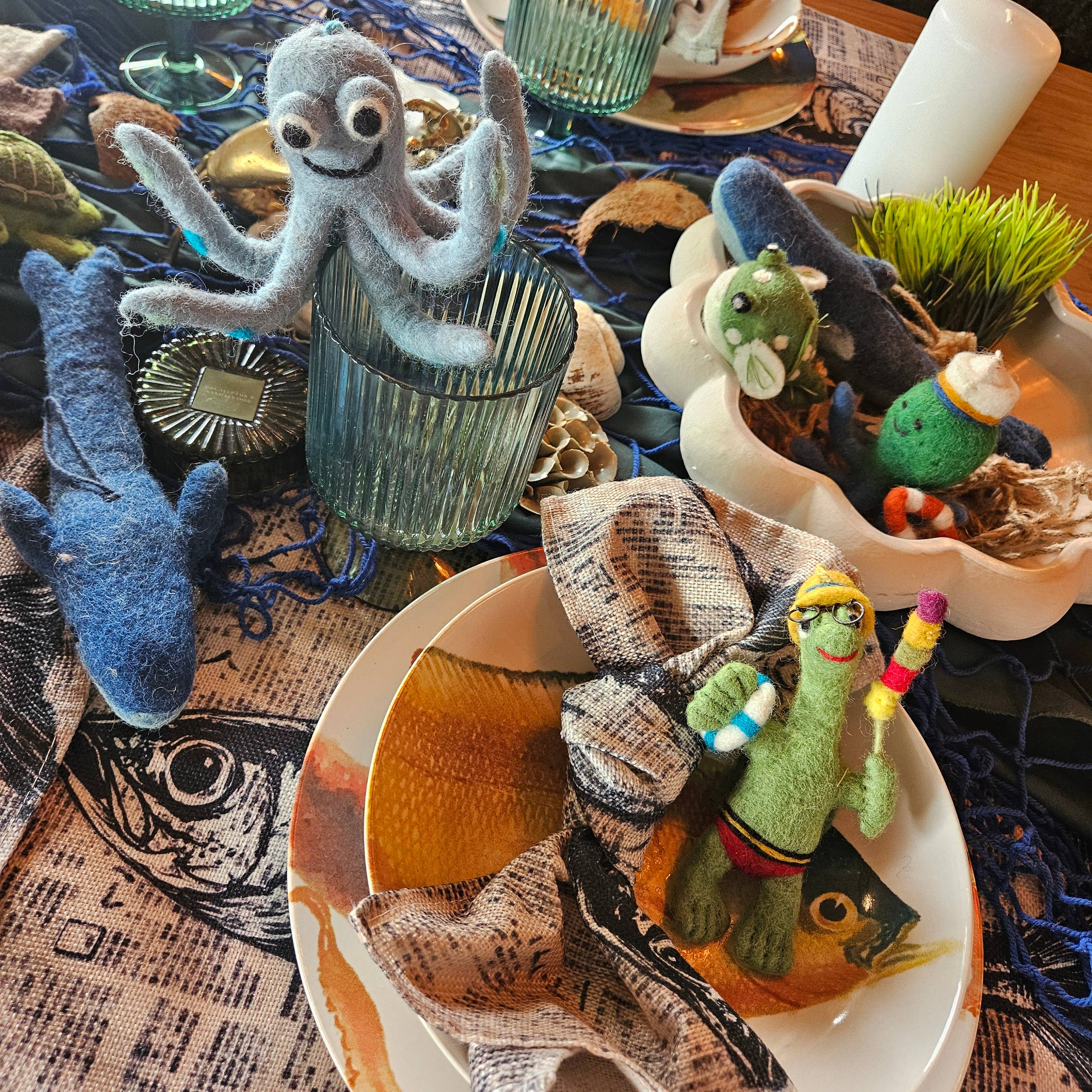 Felt So Good - Wholesale Ornament - Handmade Felt Biodegradable The Big Blue Hanging Whale Decor3