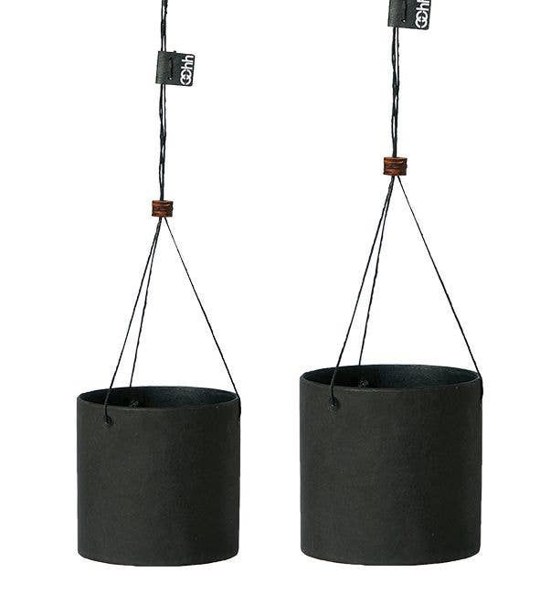 Lübech Living - Wholesale Hanging Planter - Set Of 2 Hanging Pots, Cement, Black0