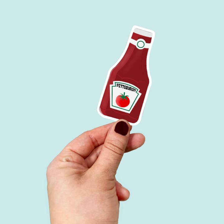 Adesivo impermeabile in vinile Pittsburgh Ketchup per la vendita all'ingrosso da parte di Songbird Artistry