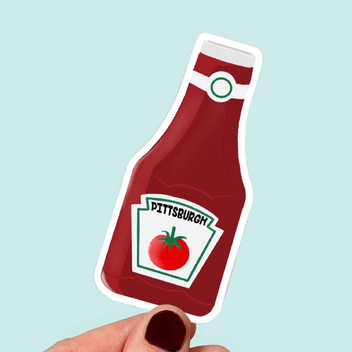 Waterproof Vinyl Pittsburgh Ketchup Sticker for wholesale by Songbird Artistry