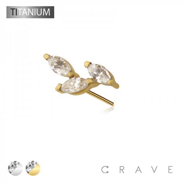 IMPLANT GRADE TITANIUM THREADLESS PUSH IN MARQUISE BRANCH TO for wholesale by CRAVE