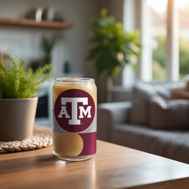 Rico Industries - Wholesale Beer Glass/Mug - NCAA Texas A&M Aggies Standard 16-oz Can Shaped Glass4