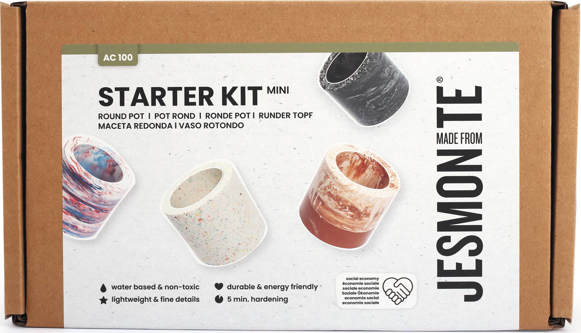 Graine Créative - Wholesale Candle Holder - JESMONITE AC100 KIT - ROUND POT1