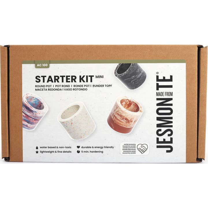 Graine Créative - Vendita all'ingrosso Portacandele - Kit Jesmonite AC100 per 2 vasi rotondi con scelta colori1