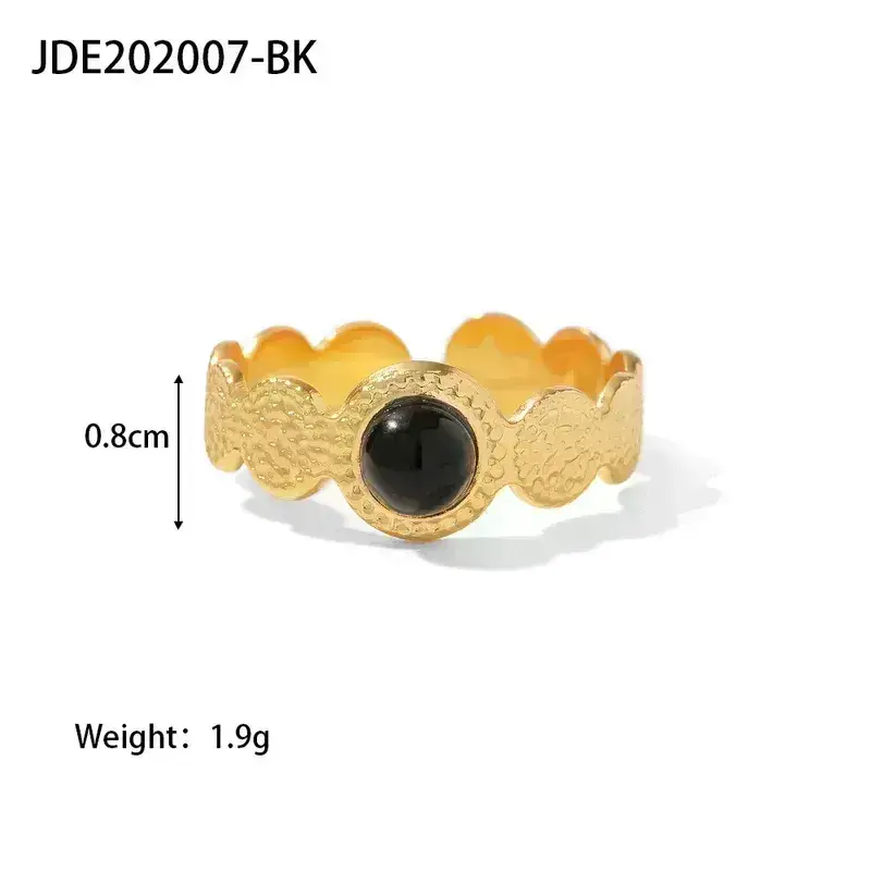 Sweet Cherry Sky - Wholesale Cocktail/Statement Ring - Stainless Steel Rings Gold Plated19