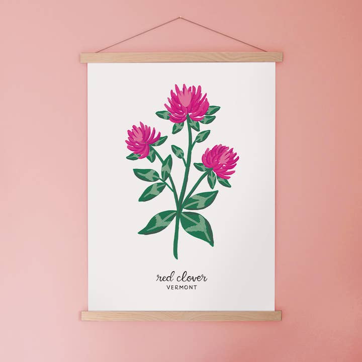 LoveLight Paper - Wholesale Art Print - Vermont Red Clover - State Flower Art Print2