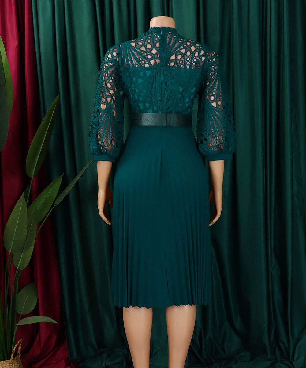 Aria Romance – Großhandel Kleid – Damen – Spitzenhäkelkleid mit Hohlfalten4