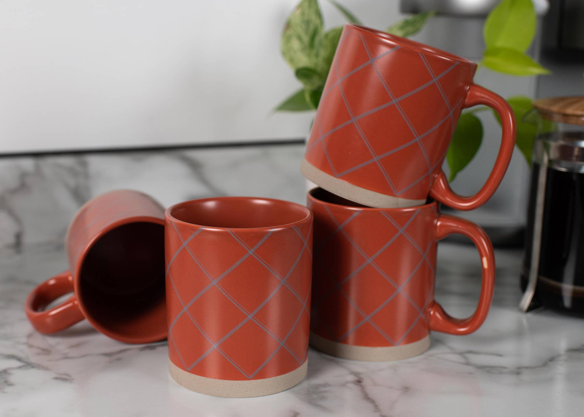 EAST AVENUE - Wholesale Coffee Mug - Ceramic Mugs 4-Pack Raw Bottom Orange PRICE IS PER MUG5