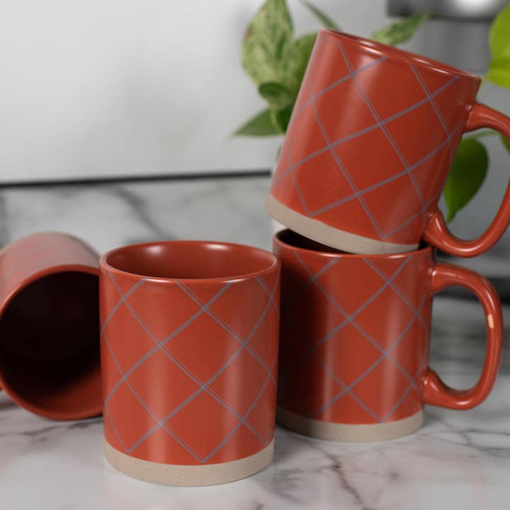 EAST AVENUE - Wholesale Coffee Mug - Ceramic Mugs 4-Pack Raw Bottom Orange PRICE IS PER MUG5