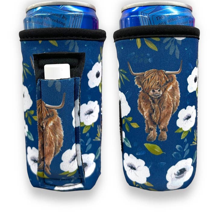 Highland Cows 8-10oz Slim Can Handler™ for wholesale by Drink Handlers