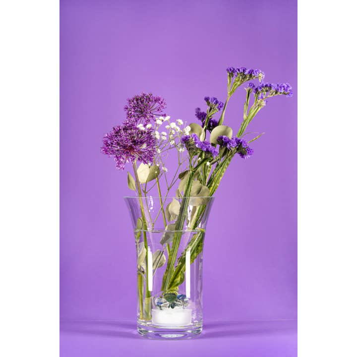 VitaJuwel USA - Wholesale Vase - FLORA | Crystal Water Flower Vase (glass) w/ Agate, Sodalite