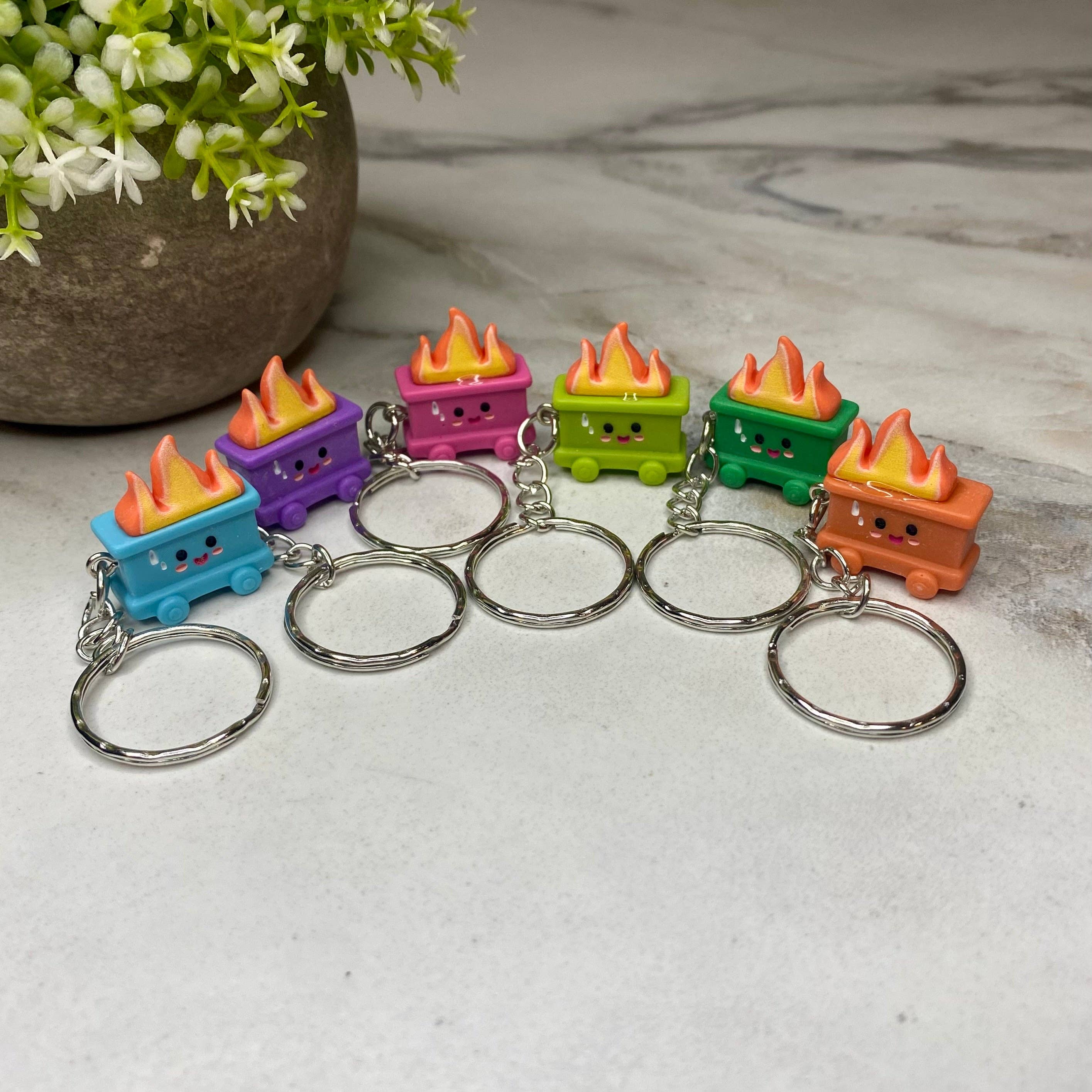 Hive Supply - Wholesale Keychain - Kids - Keychain Figurine - Mini Dumpster Fire Mix1