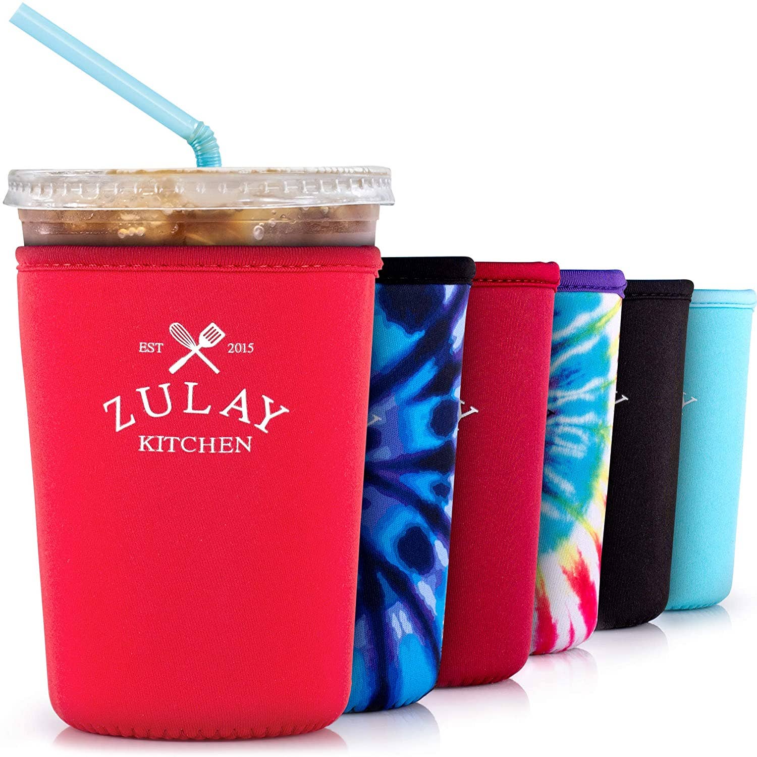 Zulay Kitchen - Wholesale Drink Huggers & Koozies - Reusable Iced Coffee Sleeve - 5-inch Medium Sized Insulator9