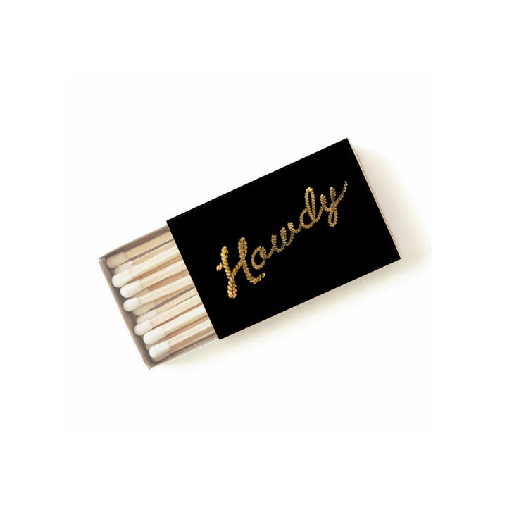 Howdy Matchbox | Western Matches | Cowboy, Cowgirl Gear for wholesale by Studio Portmanteau