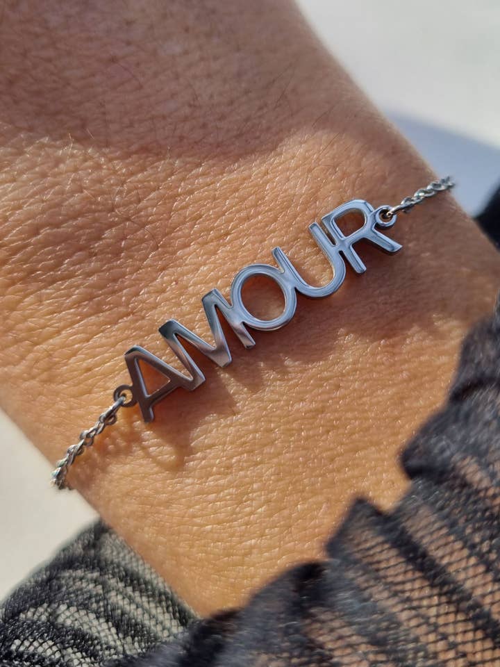AMOUR armband - zilver voor wholesale door LAUVEA BOUTIQUE
