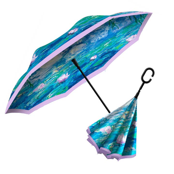 RainCaper - Wholesale Umbrella - Women's - Monet "Nympheas" Reverse Umbrella